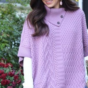 NWT Talbots Lavender Knit Poncho size XS